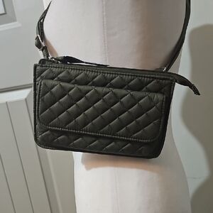 Vera Bradley RFID Quilted Wallet Crossbody in Climbing Ivy Green